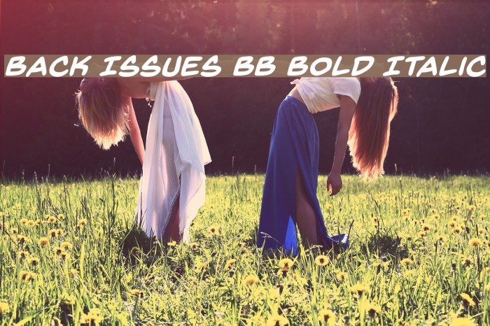 Back Issues BB Bold Italic Font examples