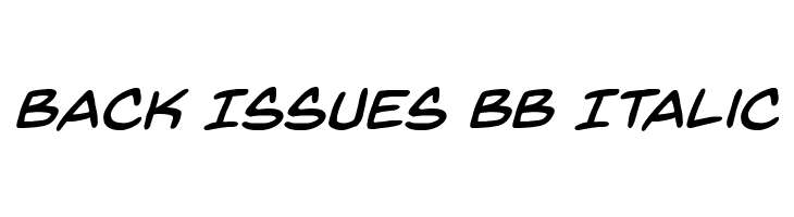 Back Issues BB Italic Font