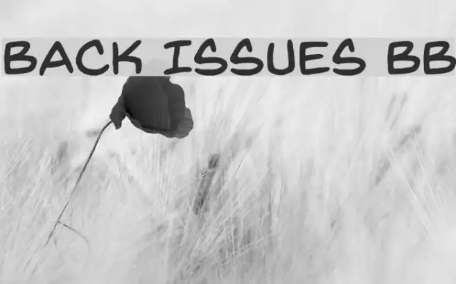 Back Issues BB Font examples