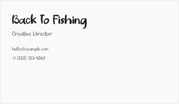 Back To Fishing Business Card