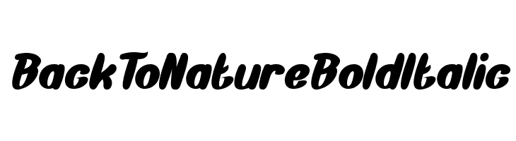 Back To Nature Bold Italic  Free Fonts Download