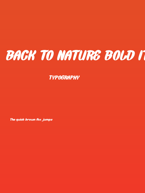 Back To Nature Bold Italic Poster