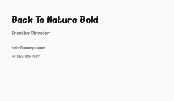 Back To Nature Bold Business Card