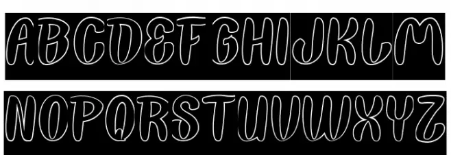Back To Nature-Hollow-Inverse Schriftart Groß