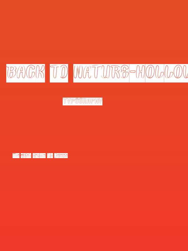 Back To Nature-Hollow-Inverse Poster