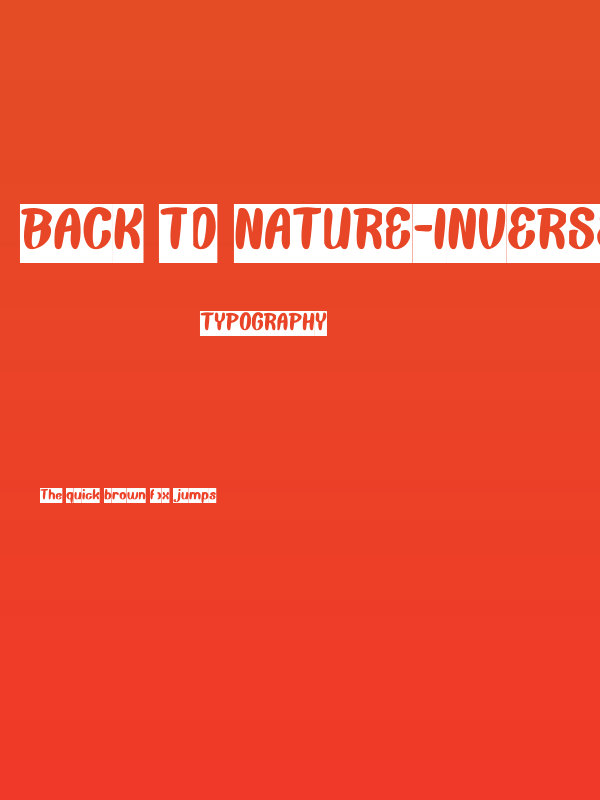 Back To Nature-Inverse Poster