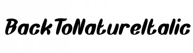 Back To Nature Italic  les polices de caractères gratuit tlcharger