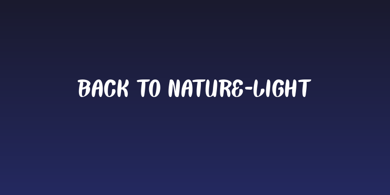 Back To Nature-Light Social Header