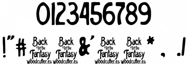 Back To The Fantasy Font OTHER CHARS