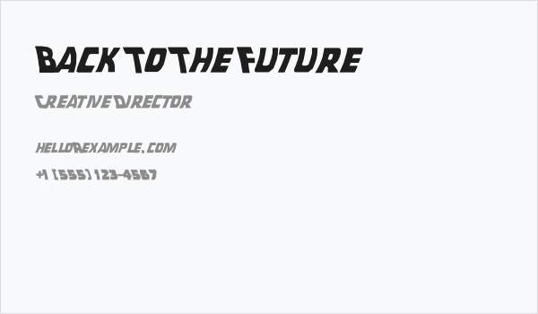 Back To The Future Business Card