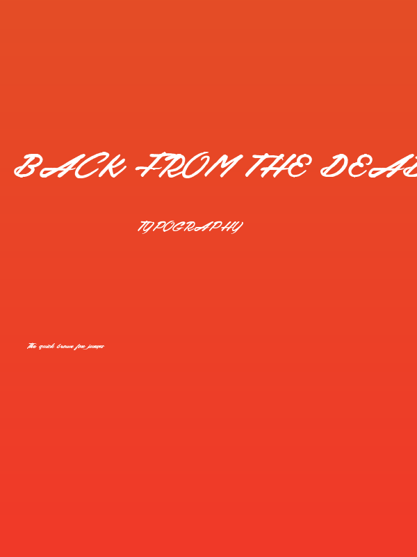 Back from the Dead Poster