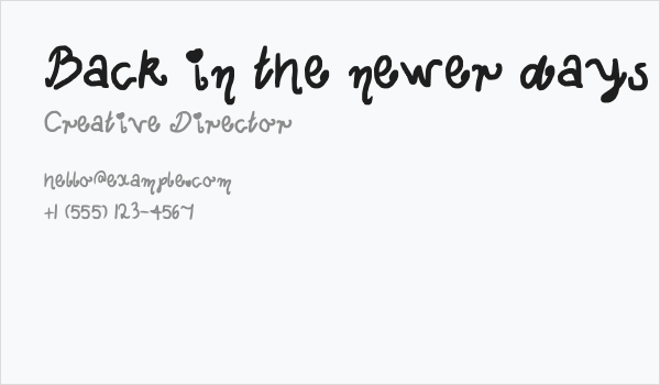 Back in the newer days Business Card