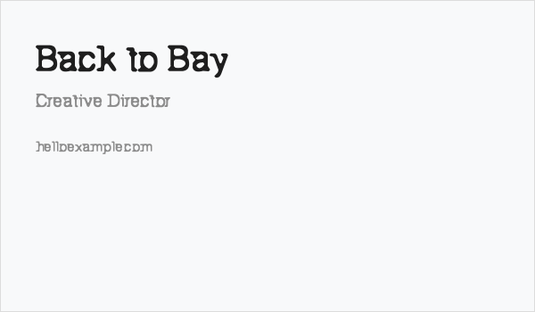 Back to Bay 6 Business Card