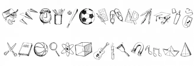 Back to School Elements DEMO フォント 小文字