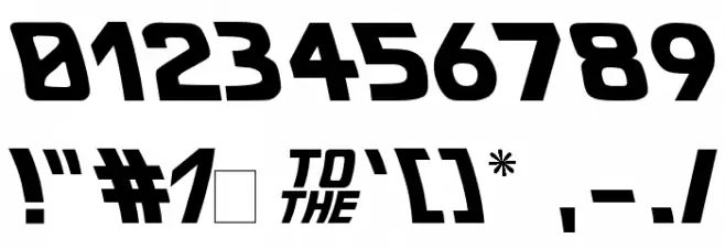 Back to the future 2002 Font OTHER CHARS