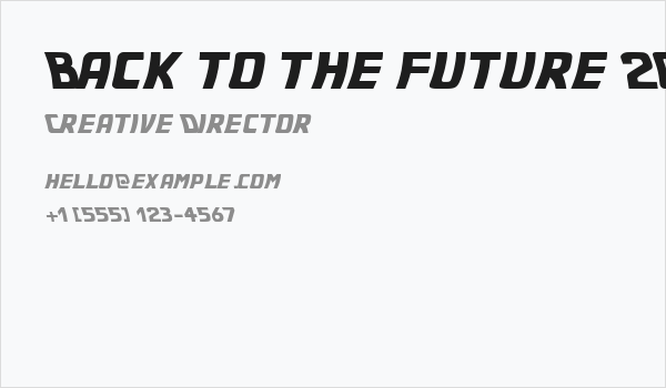 Back to the future 2002 Business Card