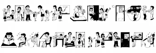 Back2School Шрифта ВЕРХНИЙ