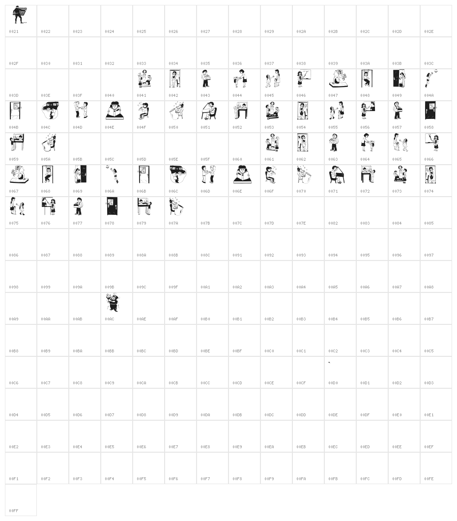 Back2School Character Map