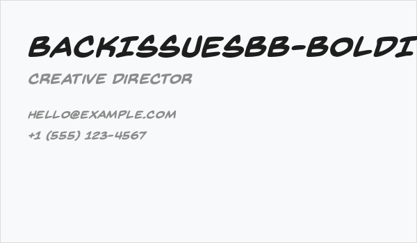 BackIssuesBB-BoldItalic Business Card