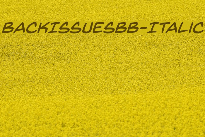 BackIssuesBB-Italic Font examples