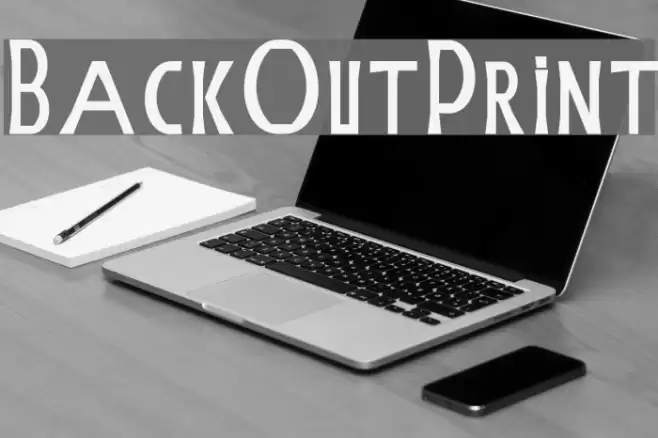 BackOutPrint Font examples