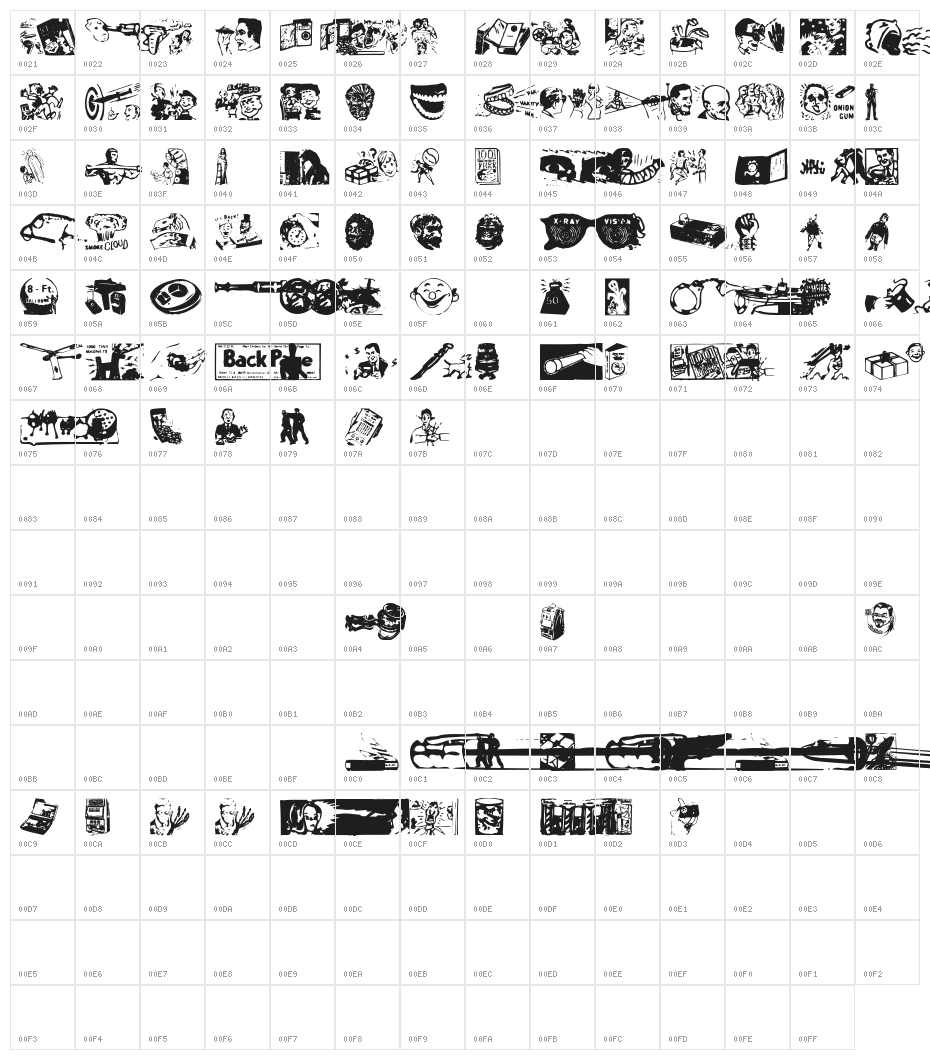 BackPage Character Map