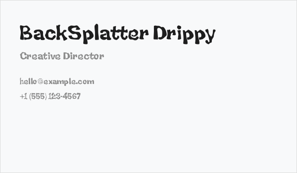 BackSplatter Drippy Business Card