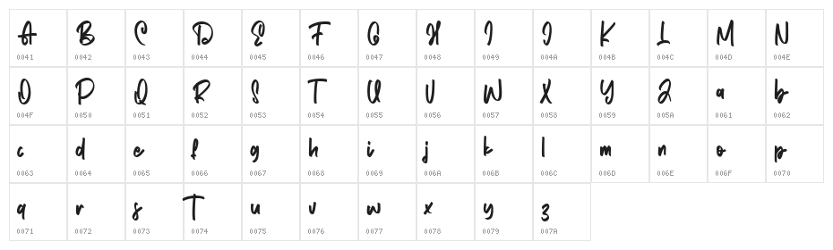 Backers Free Regular Character Map