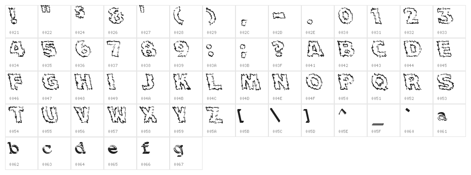 Backfire Medium Character Map