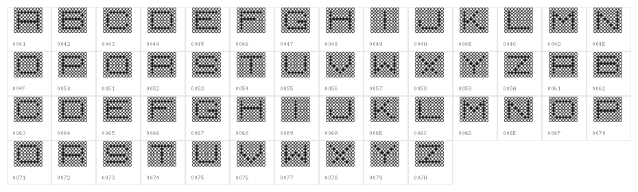 Backflash Regular Character Map