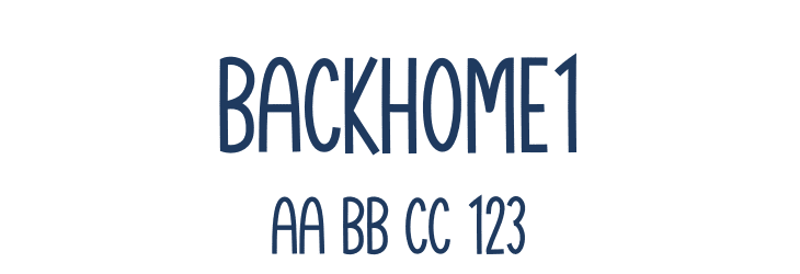 Backhome1 Font Preview