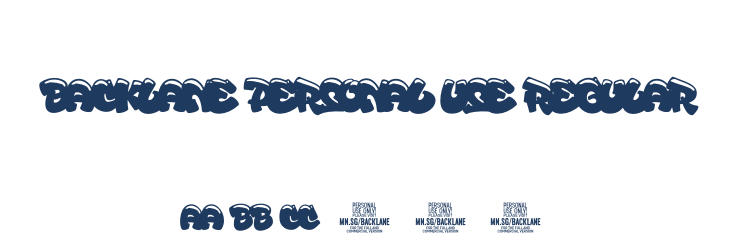 Backlane PERSONAL USE Regular Font Preview