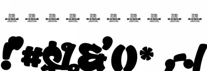 Backlane PERSONAL USE Regular Fonte OUTROS PERSONAGENS