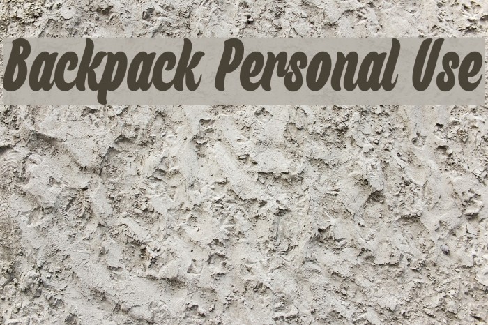 Backpack Personal Use Font examples