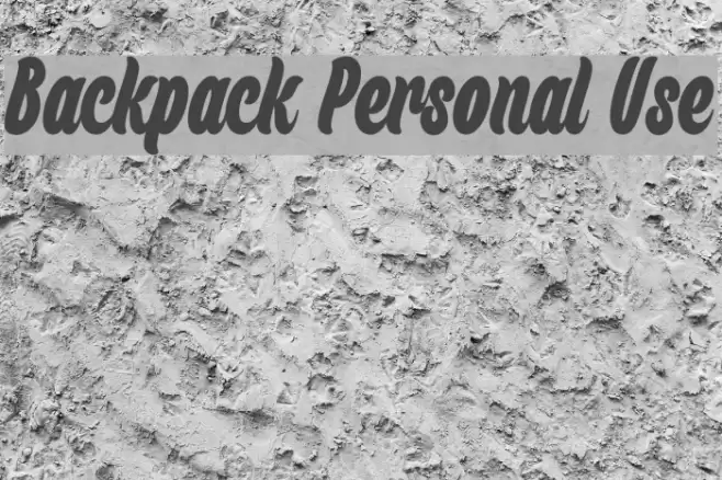 Backpack Personal Use Font examples