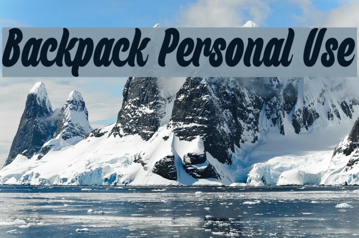 Backpack Personal Use Font examples