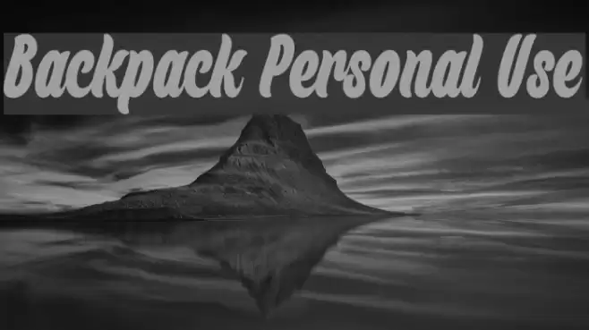 Backpack Personal Use Font examples