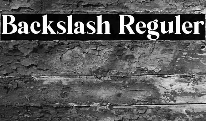 Backslash Reguler Example 1