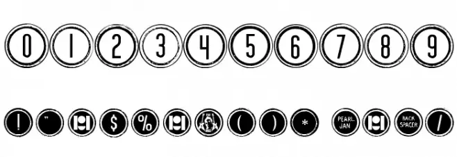 Backspacer Tribute To Pearl Jam Font OTHER CHARS