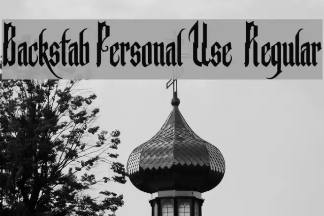 Backstab Personal Use Regular Font examples