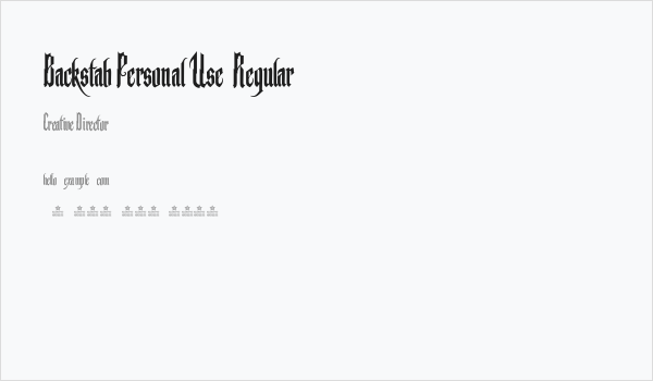 Backstab Personal Use  Regular Business Card