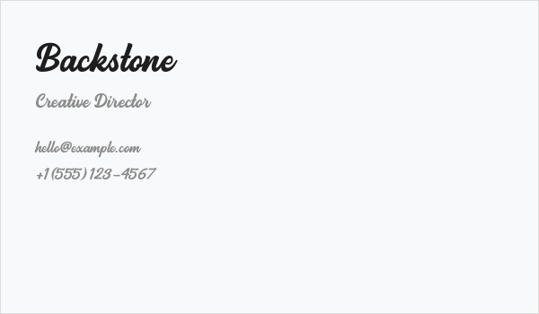 Backstone Business Card
