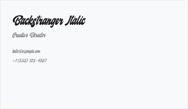 Backstranger Italic Business Card