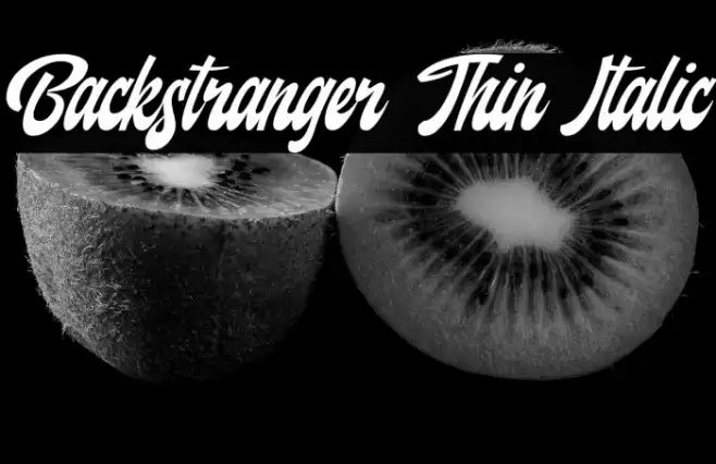 Backstranger Thin Italic Font examples