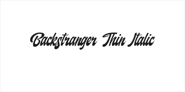 Backstranger Thin Italic Logo