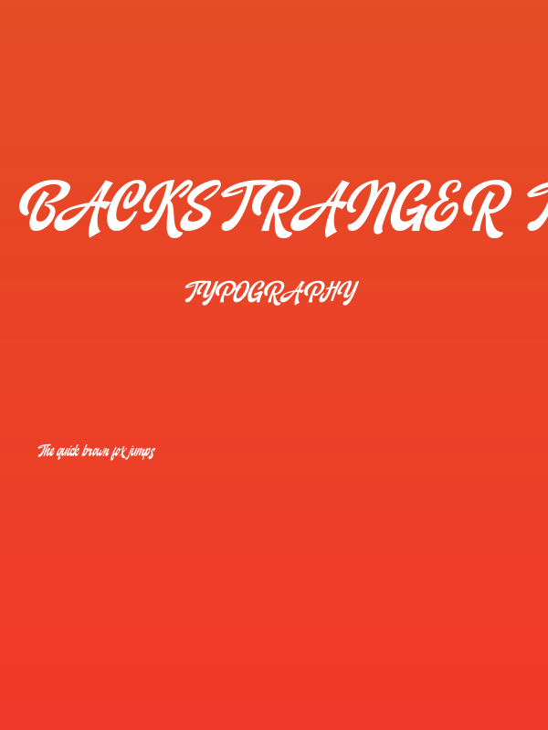 Backstranger Thin Italic Poster