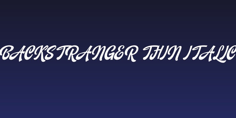 Backstranger Thin Italic Social Header