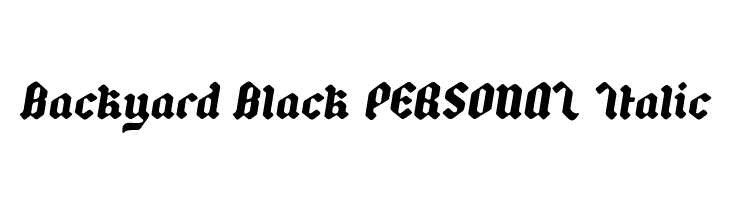 Backyard Black PERSONAL Italic Fonte