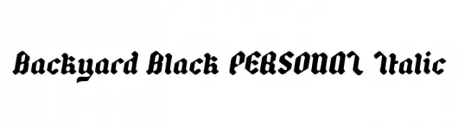 Backyard Black PERSONAL Italic  Frei Schriftart Herunterladen