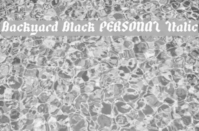 Backyard Black PERSONAL Italic Font examples
